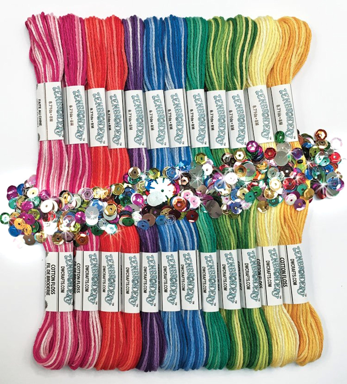 Design Works - Zenbroidery 12 Skein Variegated Trim Pack