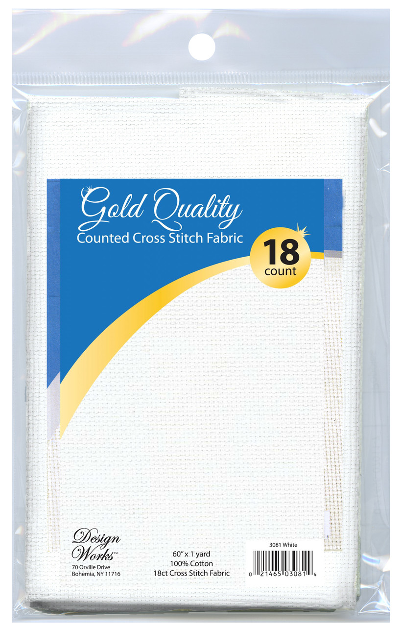 Design Works - Gold Quality White 18 Count Aida Fabric 60" x 36"