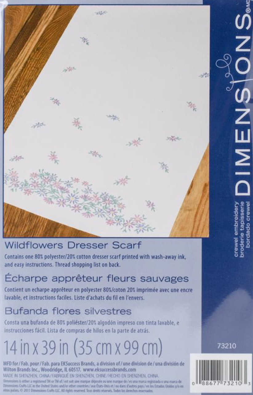 Dimensions - Wildflowers Dresser Scarf
