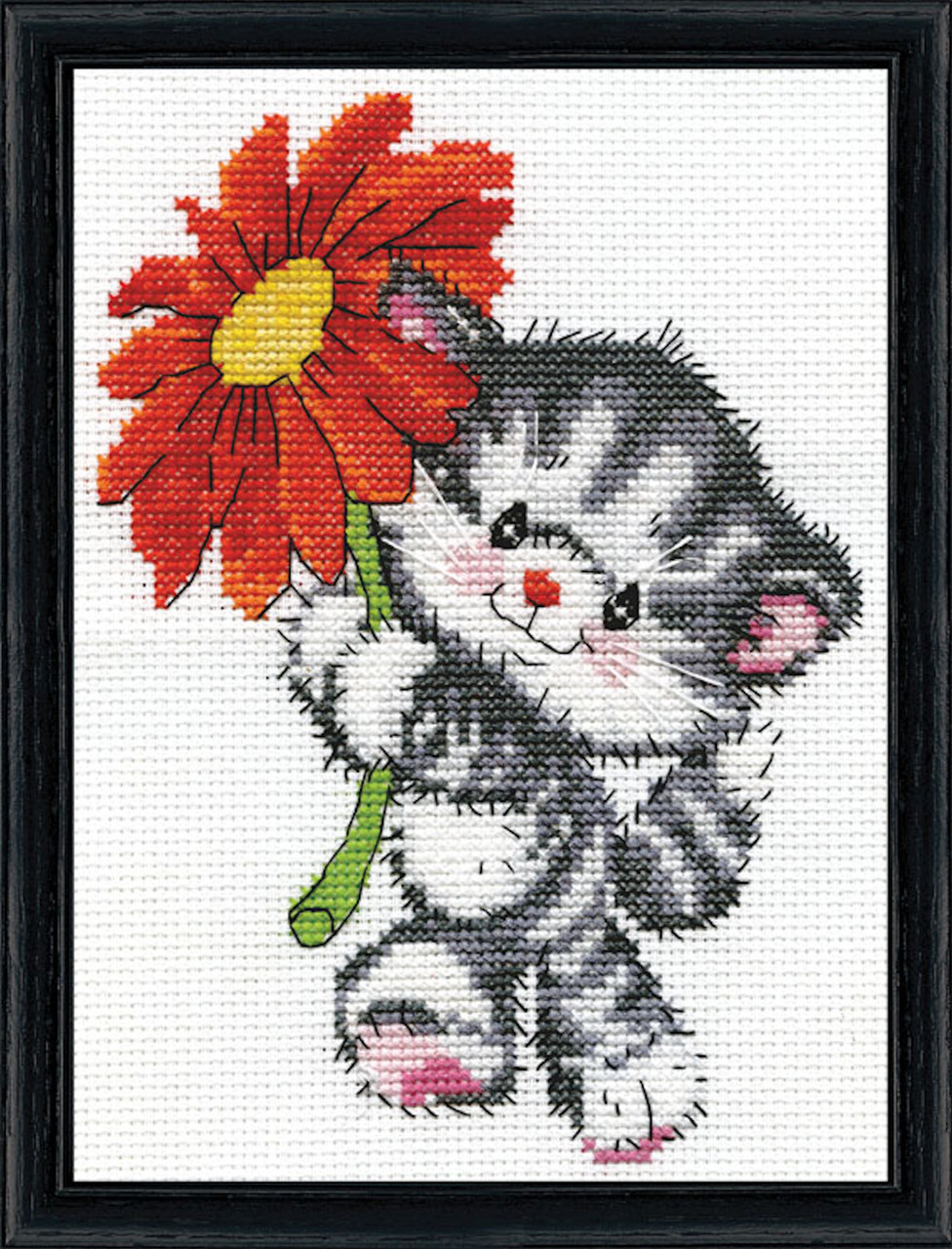 Design Works -  Red Daisy Cat