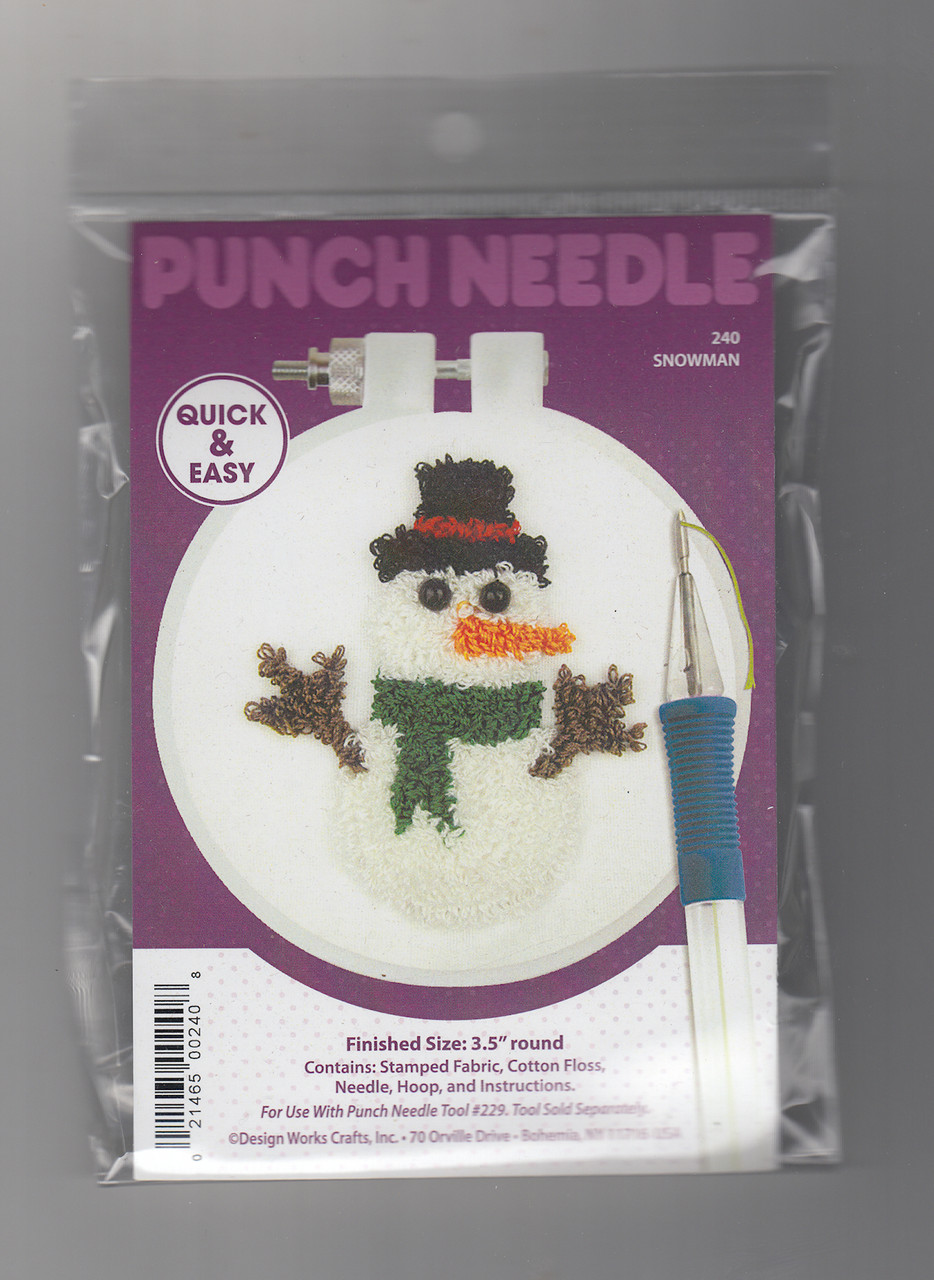 Design Works Punch Needle - Snowman w/Hoop