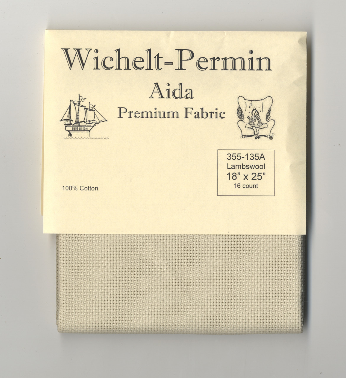 Wichelt 16 Count Touch of Gray Aida Fabric 18x25 - 123Stitch