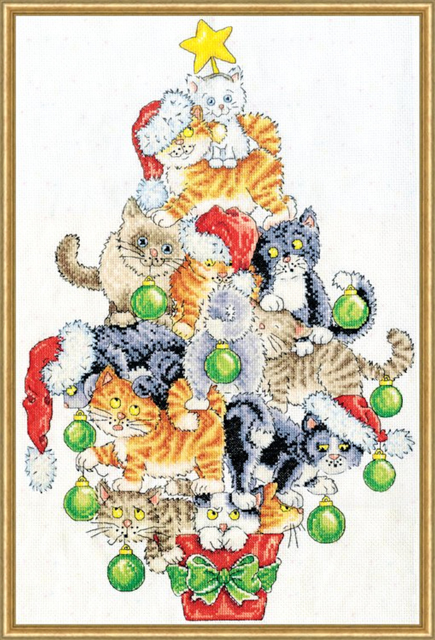 Kitty Cat Bulb Christmas Ornament- Plastic Canvas Pattern or Kit