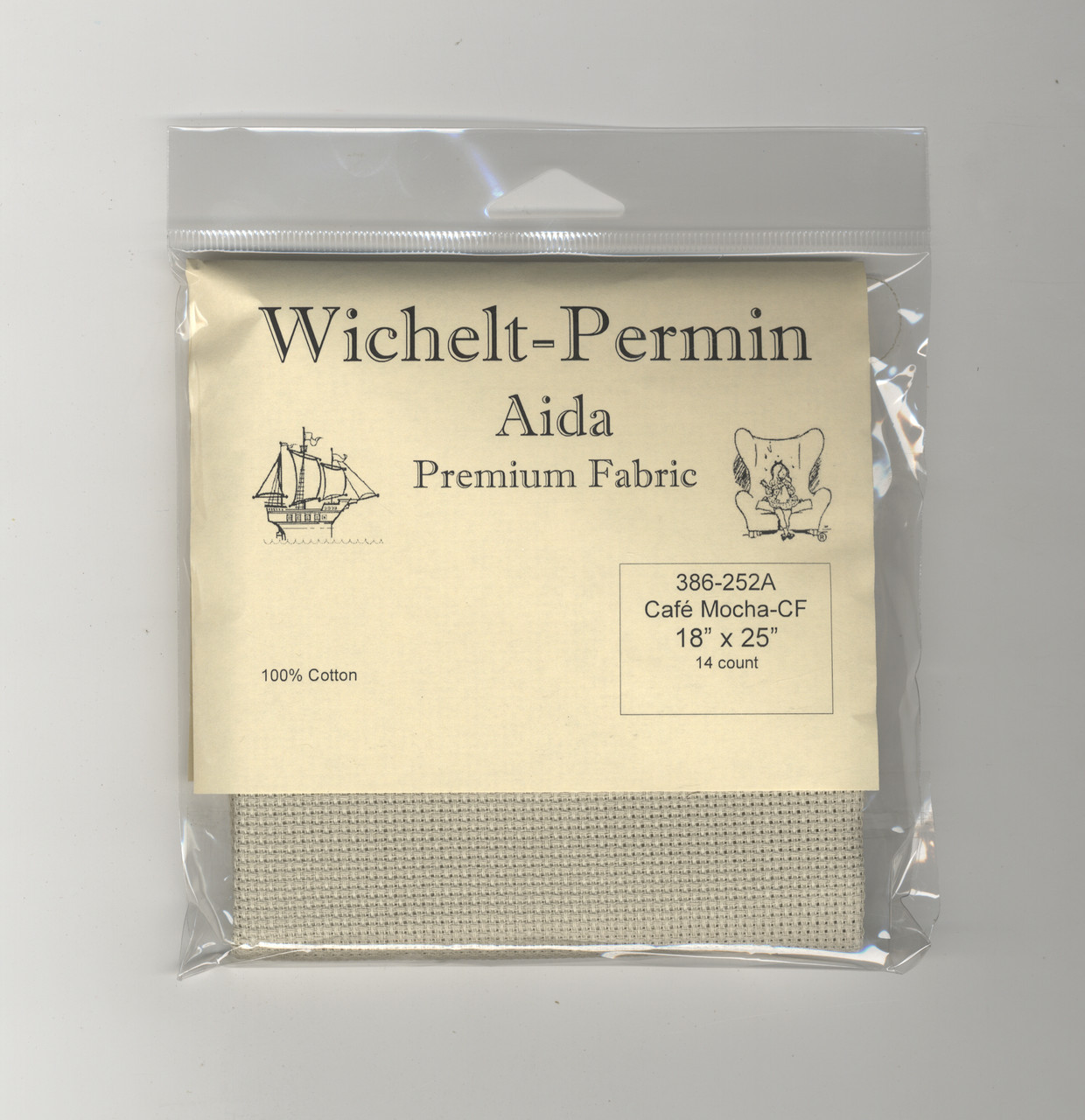 Wichelt Permin Aida Premium Fabric 16 Count 18 x 25 Peaceful Purple