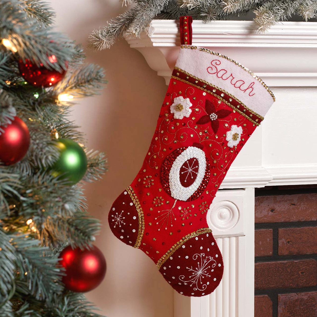 Plaid / Bucilla - Holiday Elegance Christmas Stocking