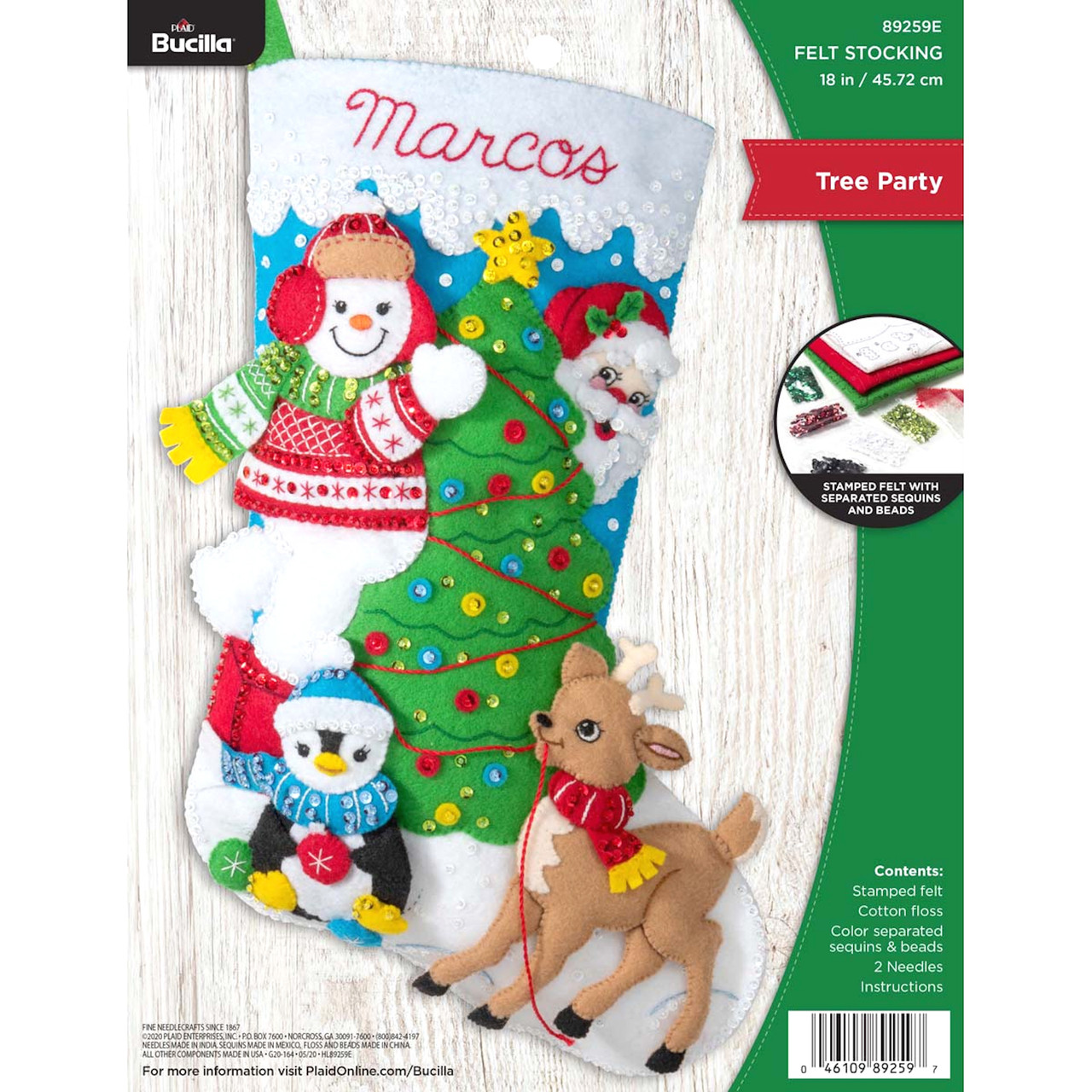 Plaid / Bucilla - Tree Party Christmas Stocking