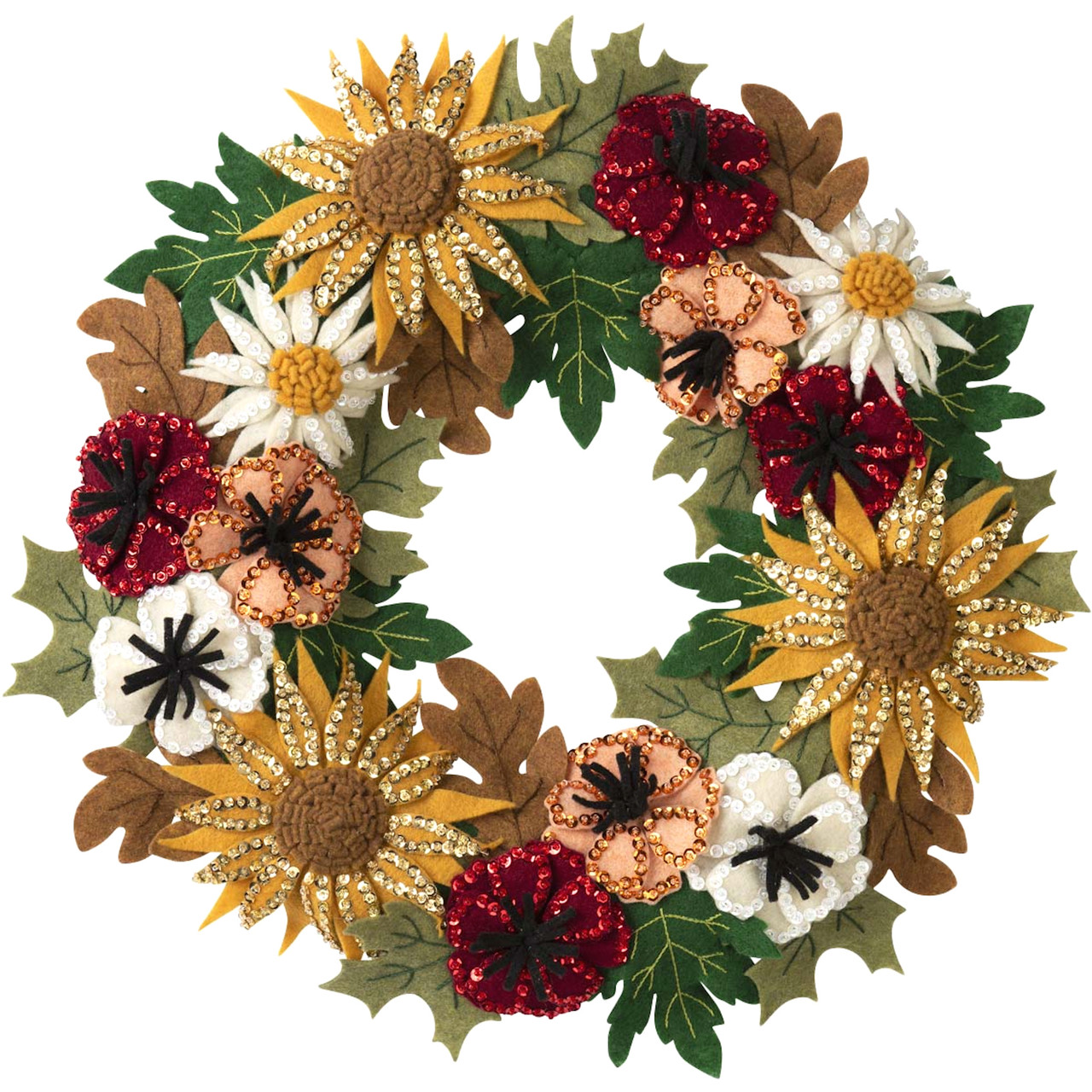 Plaid / Bucilla - Fall Floral Wreath