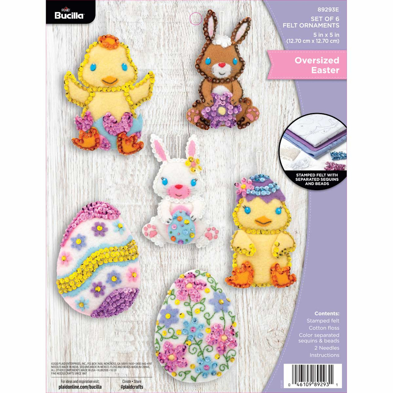 Plaid / Bucilla -  Oversized Easter Ornaments