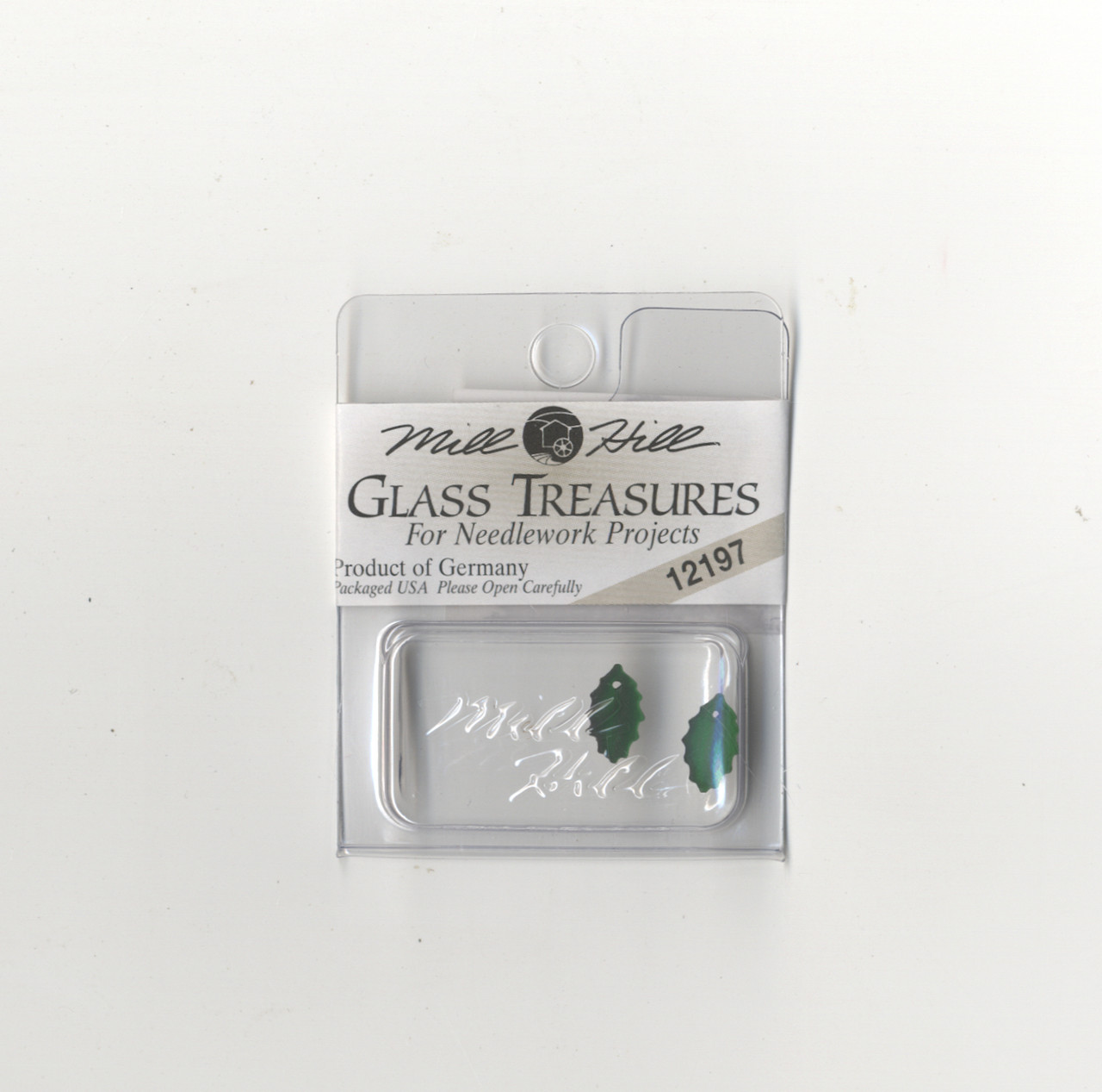 Mill Hill Glass Treasures - Medium Holly Leaf Matte Dark Emerald #12197