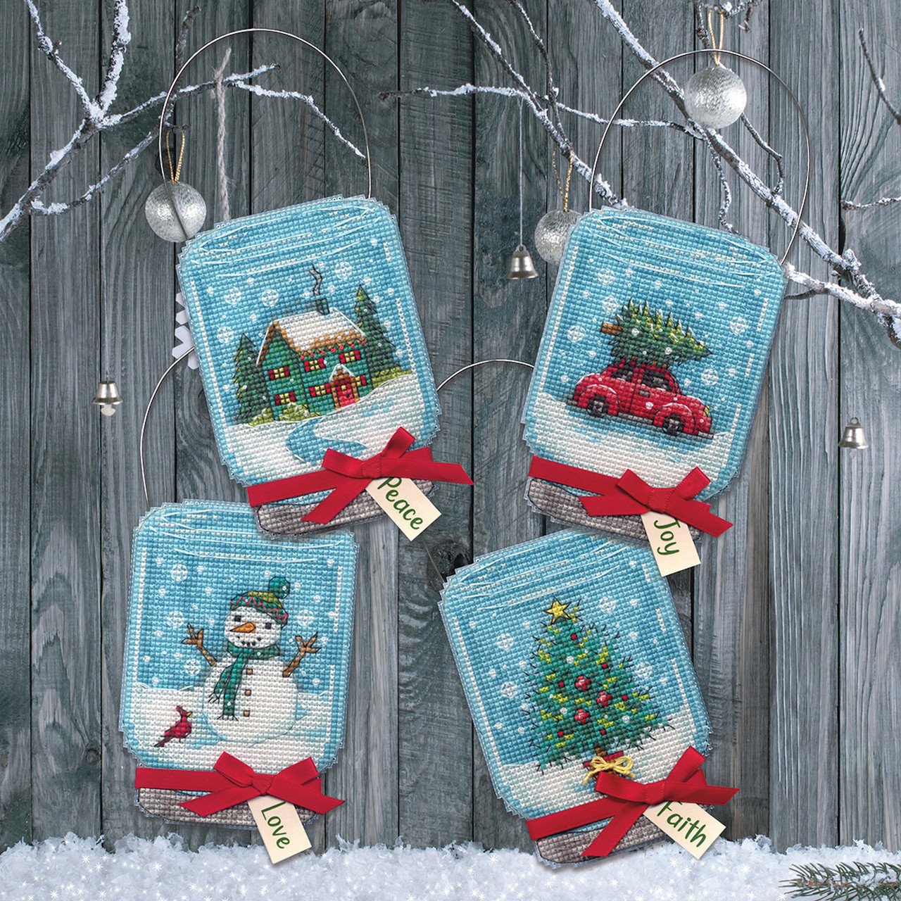 Dimensions - Vintage Jar Ornaments (Set of 4) - CrossStitchWorld