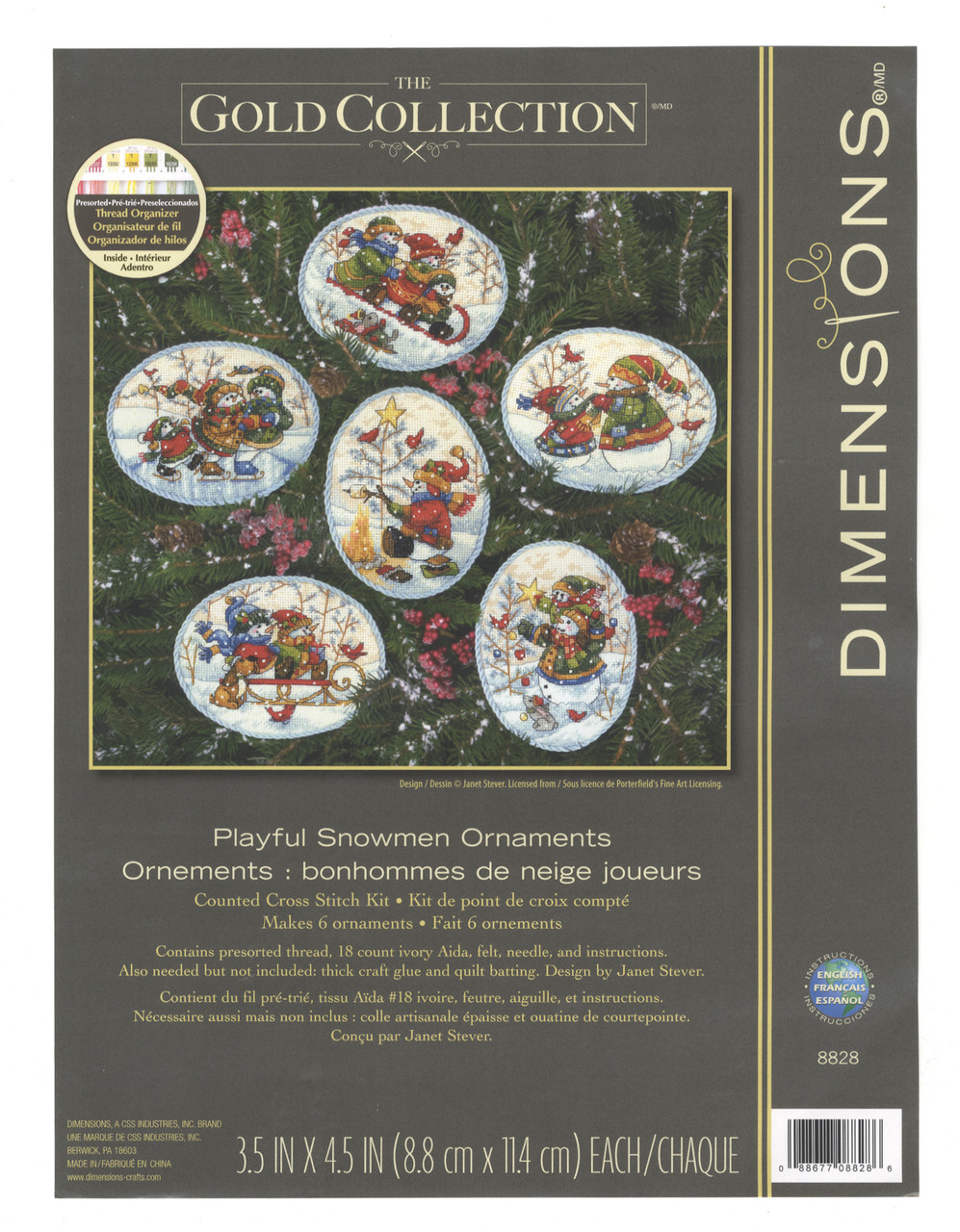 Dimensions Gold Collection - Playful Snowmen Ornaments
