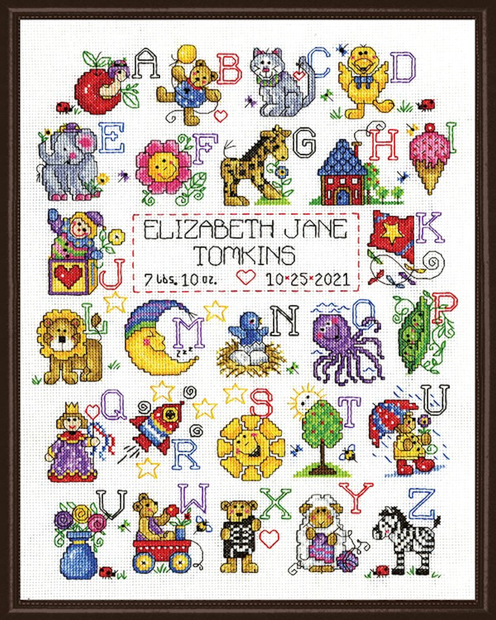 Kit de point de croix compté Design Works A-B-C Fun, 28x36cm