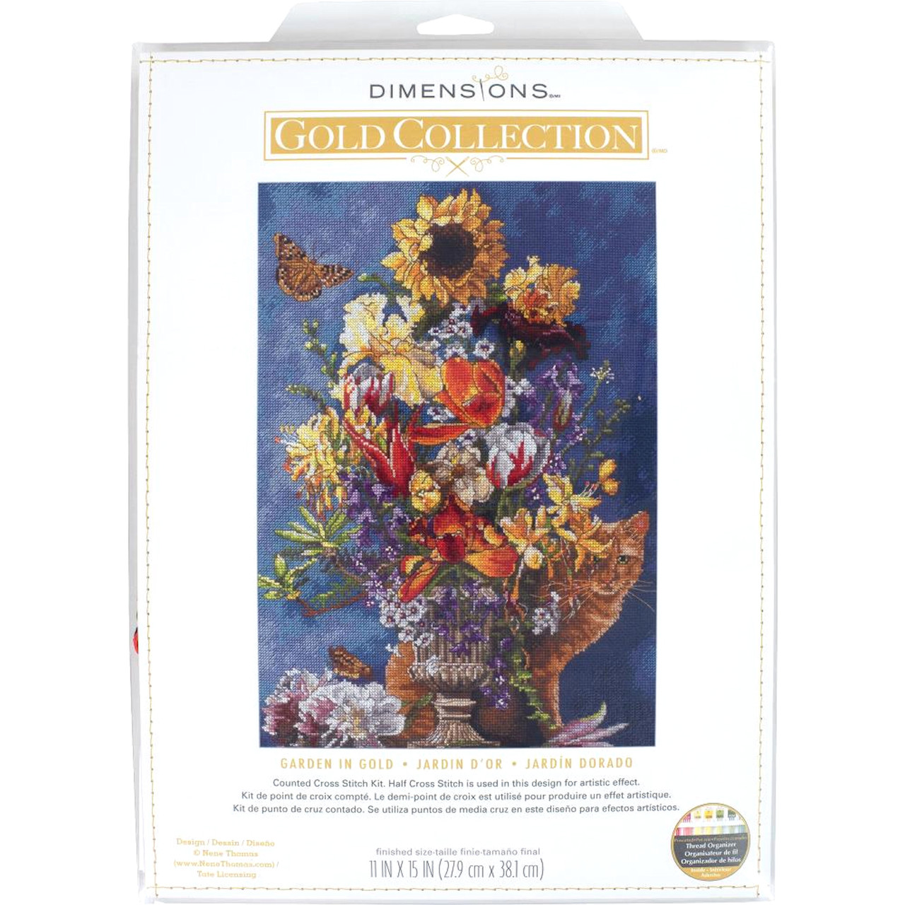 Dimensions Gold Collection - Garden In Gold - CrossStitchWorld
