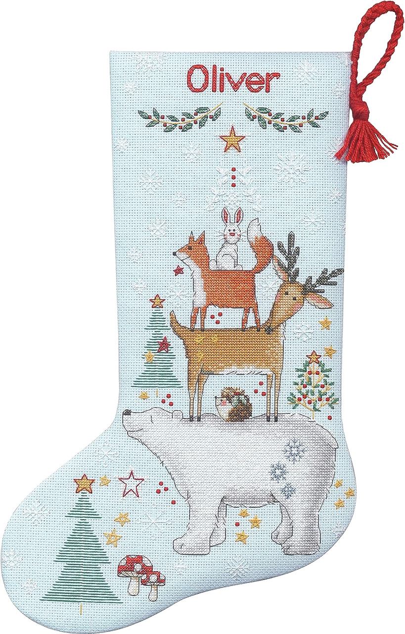 Dimensions - Woodland Stack Christmas Stocking