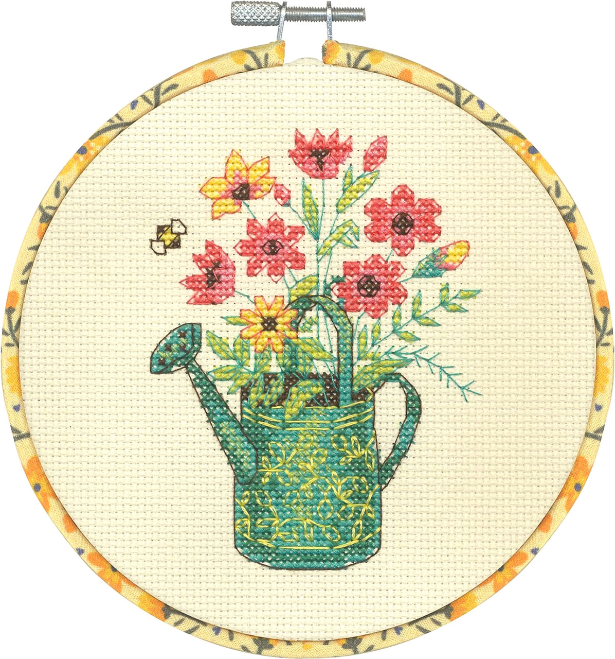 Beginner Embroidery Kit with Pattern and Needle, Hand Stamped Embroidery  Kits for Adults with Instructions Include Color Thread, Plastic Hoop &  Cotton Fabric (Yellow Daisies) 