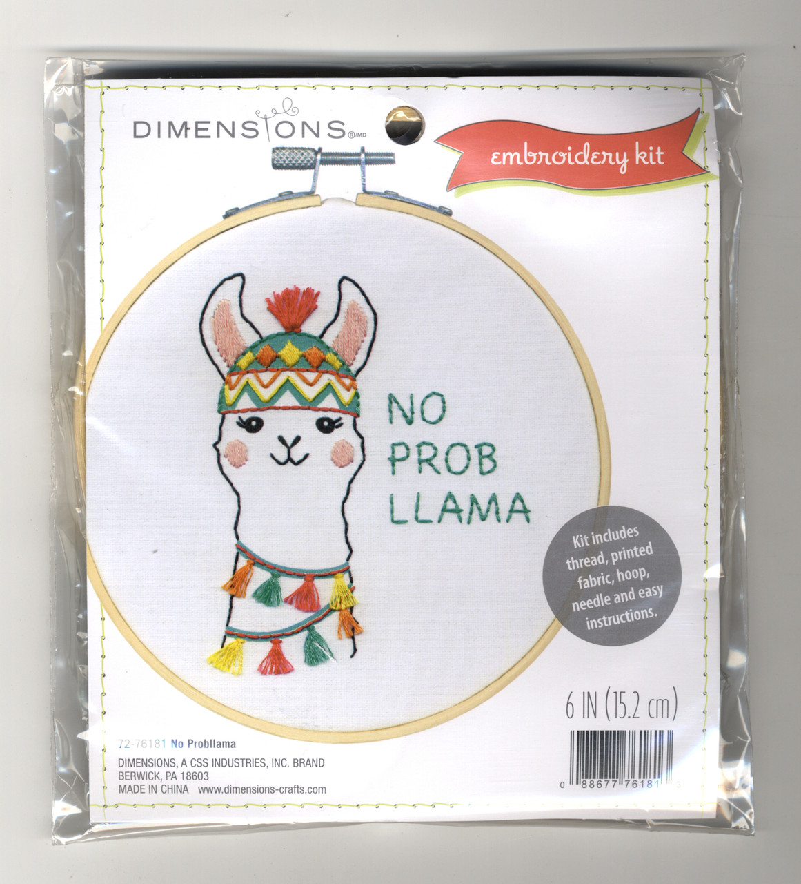 Dimensions Learn a Craft - No Probllama w/Hoop - CrossStitchWorld