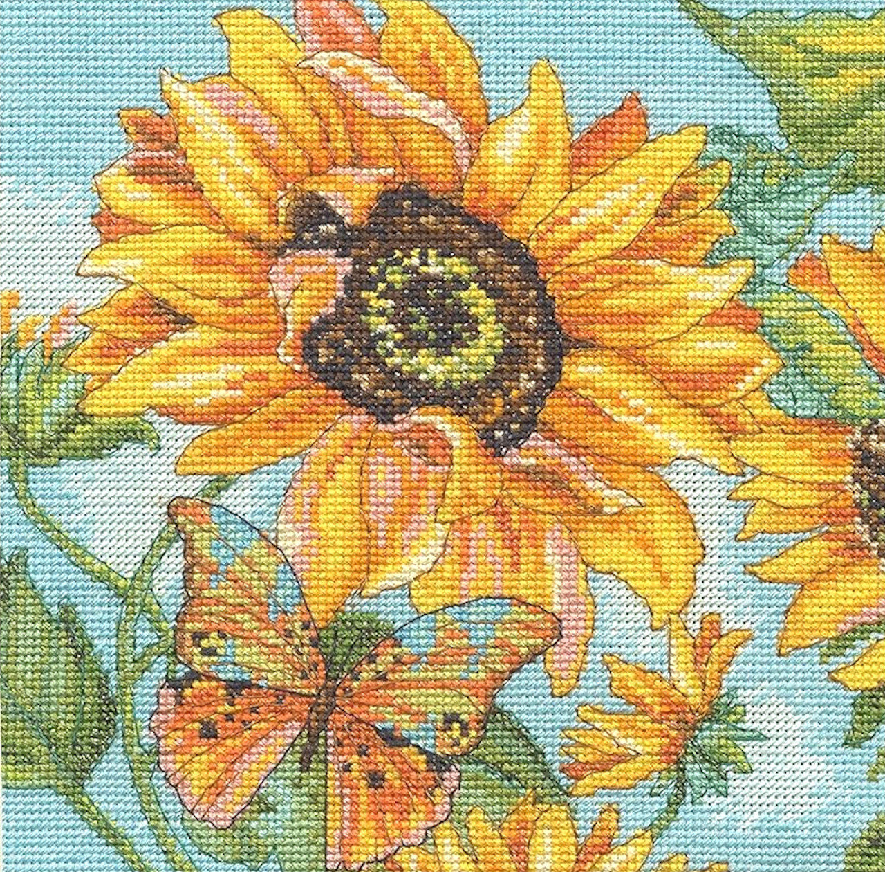 Beginner Cross Stitch Kit Sunflower Easy Embroidery Kit for Kids