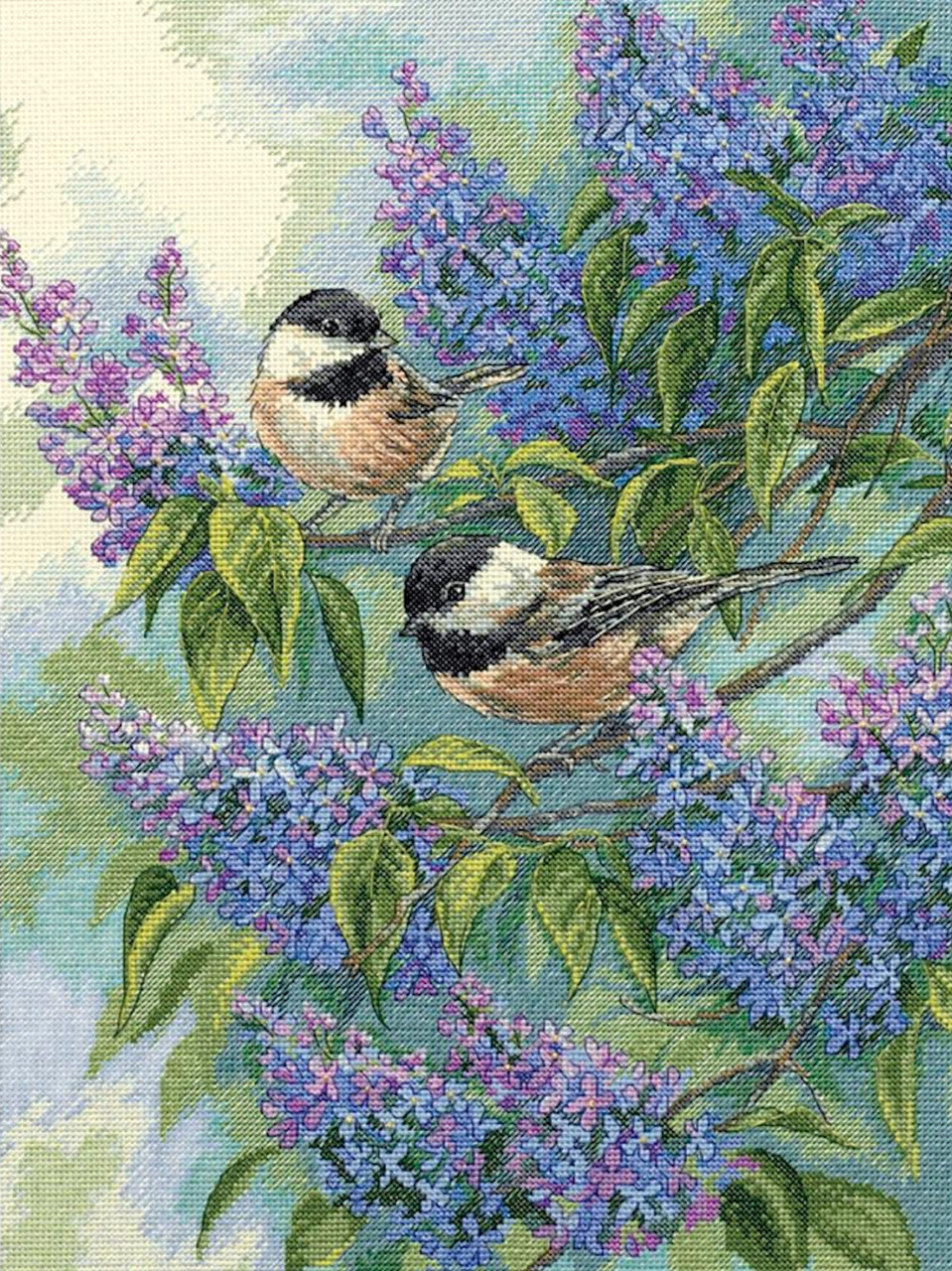 Gold Collection - Chickadees and Lilacs