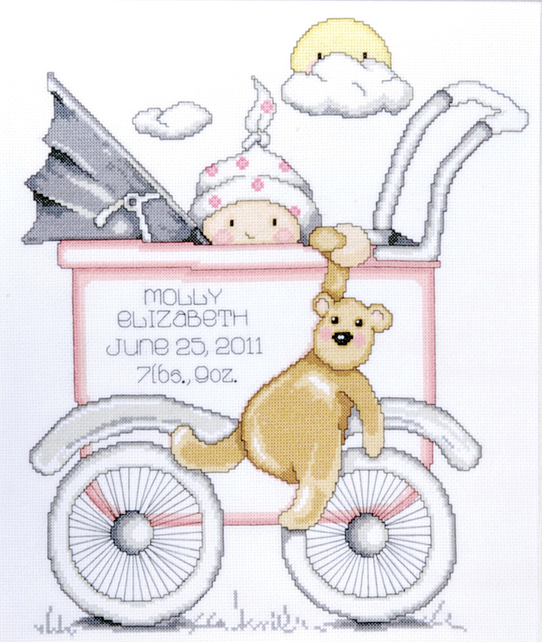 Design Works - Baby Buggy Girl Birth Record