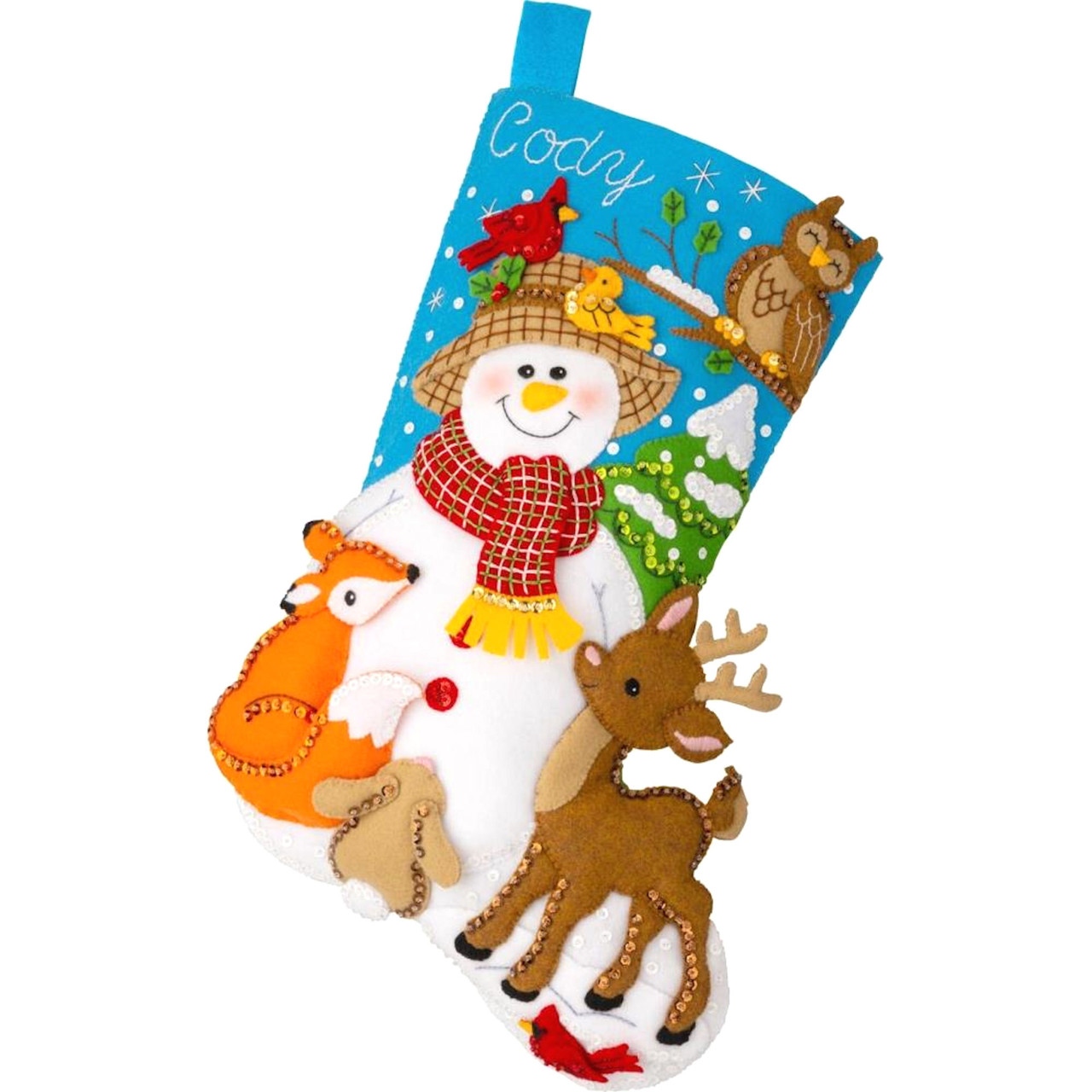 Plaid / Bucilla -  Snowman's Woodland Friends Stocking