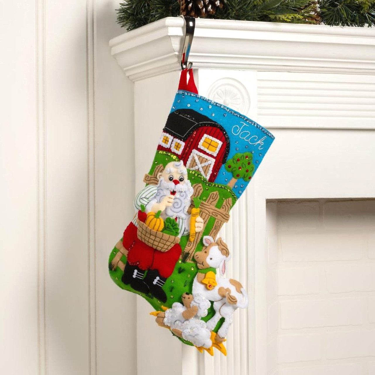 Plaid / Bucilla -  Harvest Time Santa Stocking