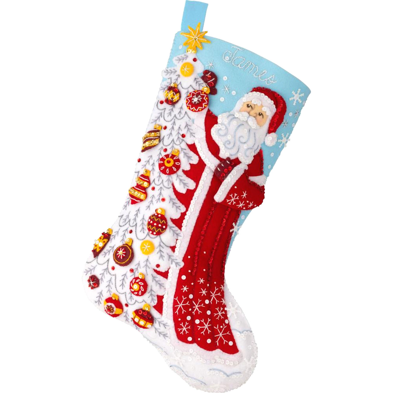 Plaid / Bucilla - Snowy St. Nick Christmas Stocking