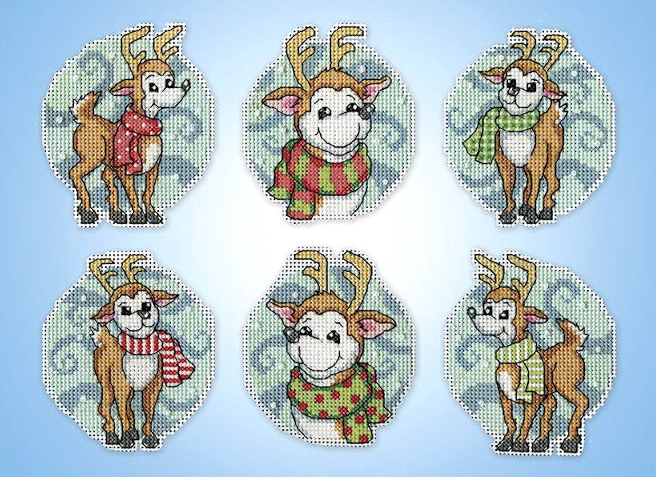 Design Works  - Reindeer Circles Ornaments (6)