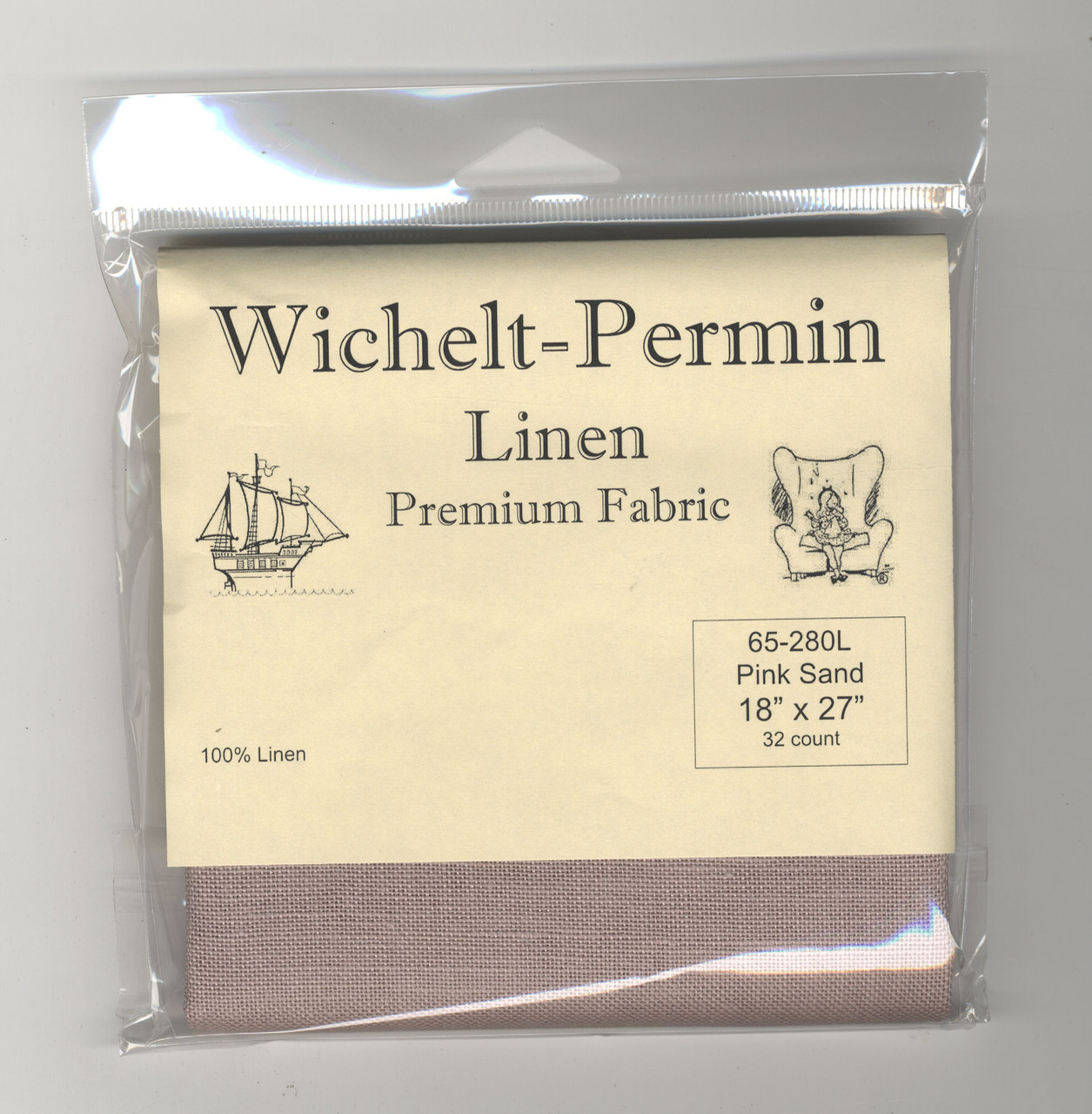 Wichelt - 32 Count Pink Sand Linen 18 x 27 in - CrossStitchWorld