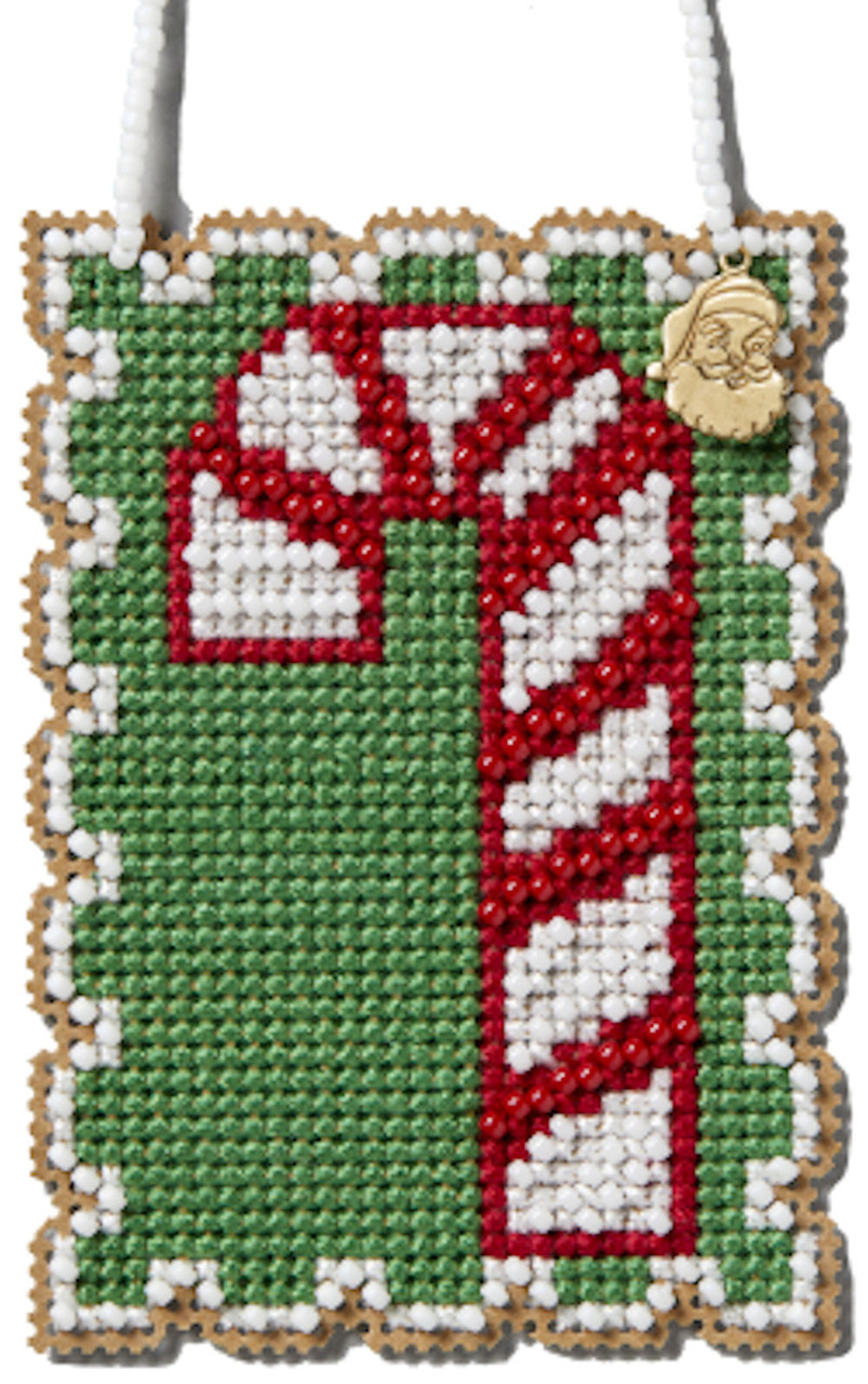 Mill Hill 2024 Winter Holiday Stamps Charmed Ornaments - Candy Cane