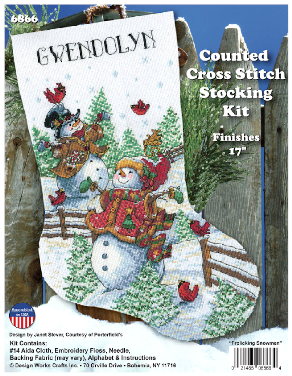 Design Works ~ Frolicking Snowman Christmas Stocking