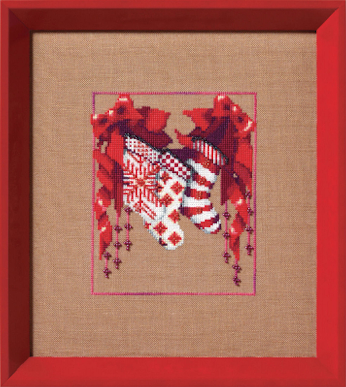 Nora Corbett Christmas Fair Isle Red Collection - Stocking Trio