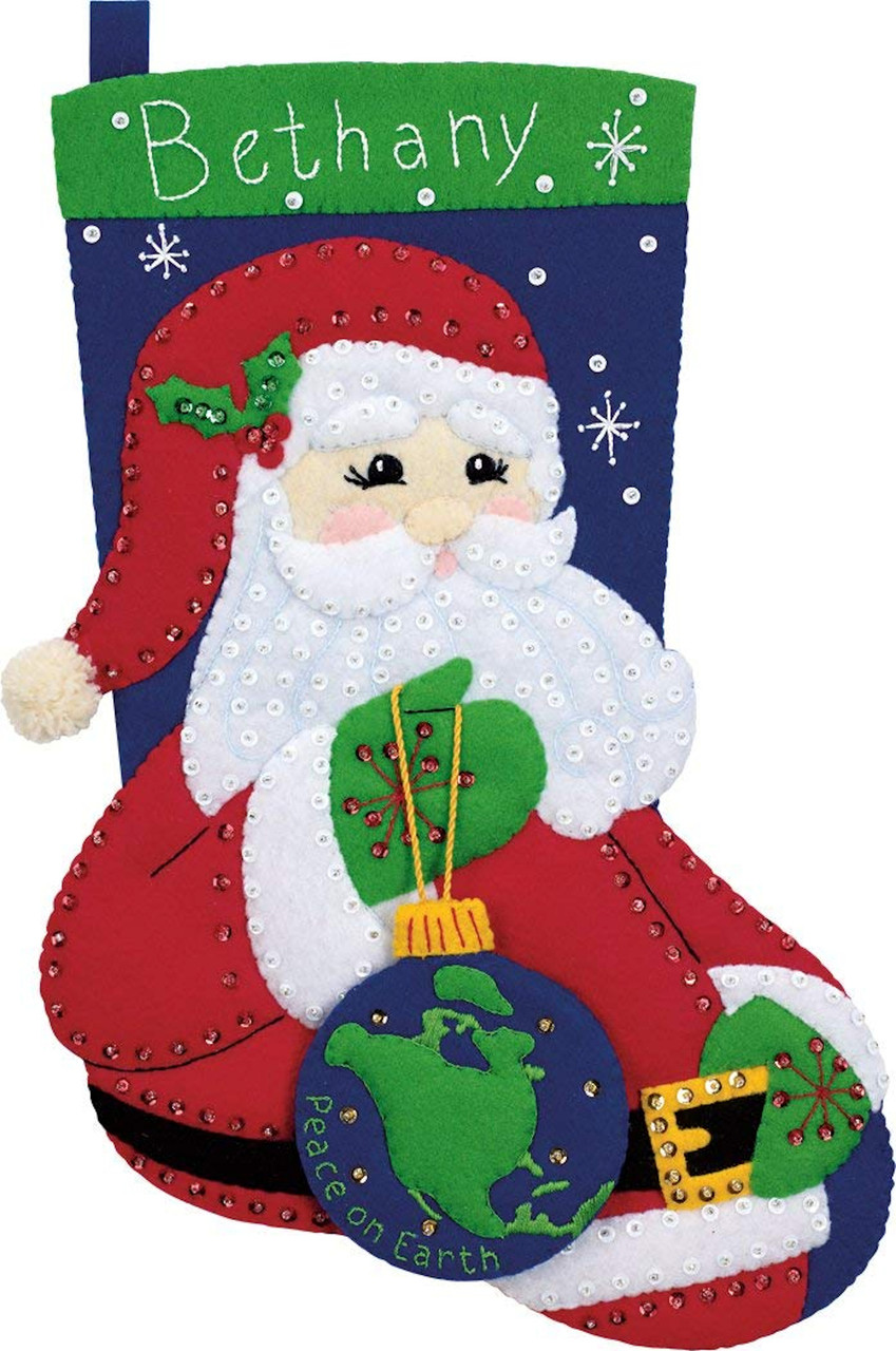 Dimensions FeltWorks - Peace Santa Stocking