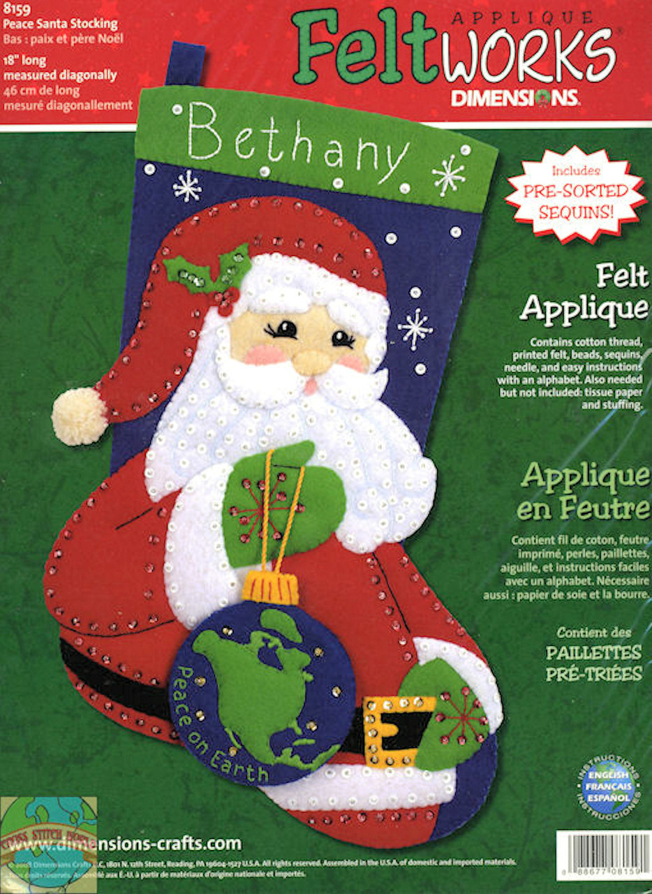 Dimensions FeltWorks - Peace Santa Stocking