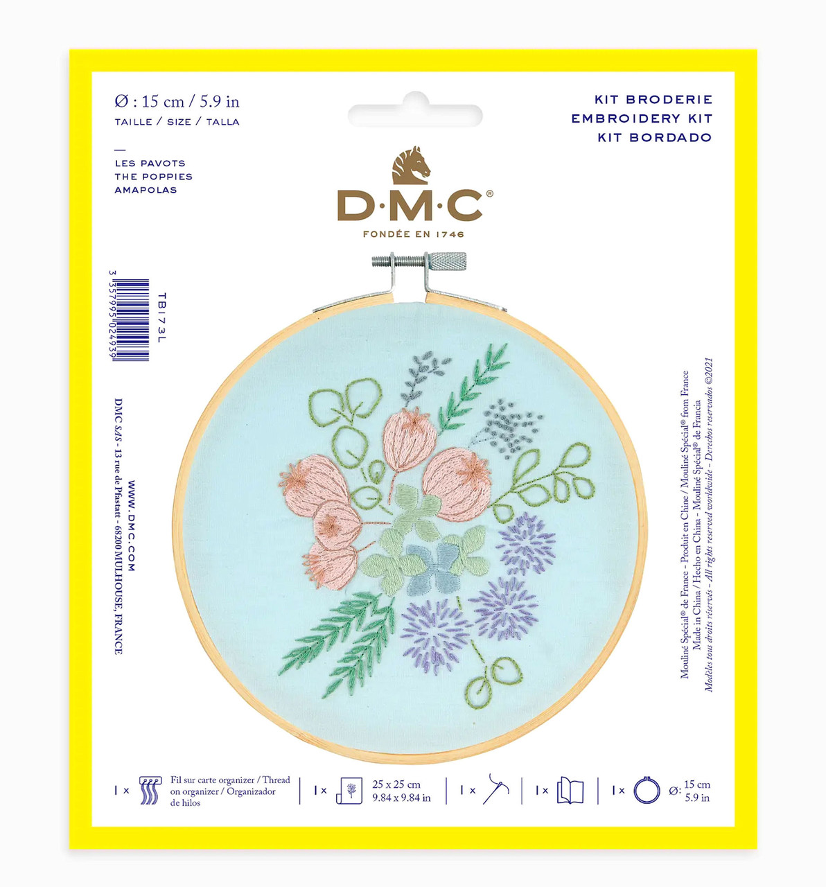 DMC - "Stitch Kit" Collection - The Poppies w/Hoop