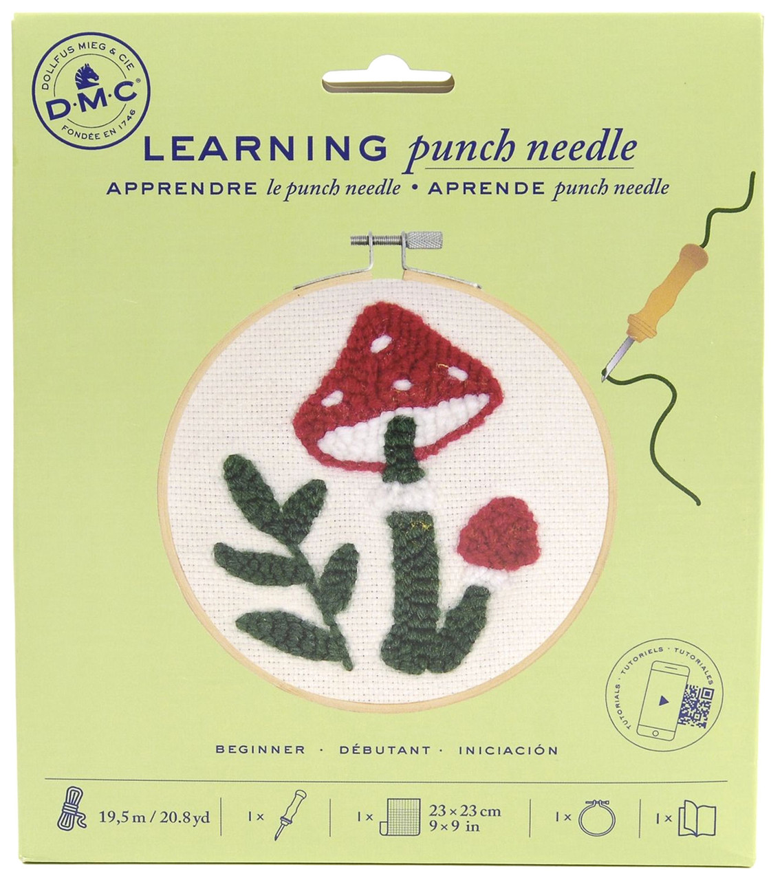 DMC Learning Punch Needle Starter Kit (Mushroom)