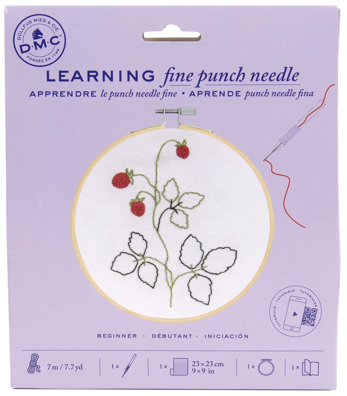 DMC Learning Fine Punch Needle Starter Kit (Strawberries)