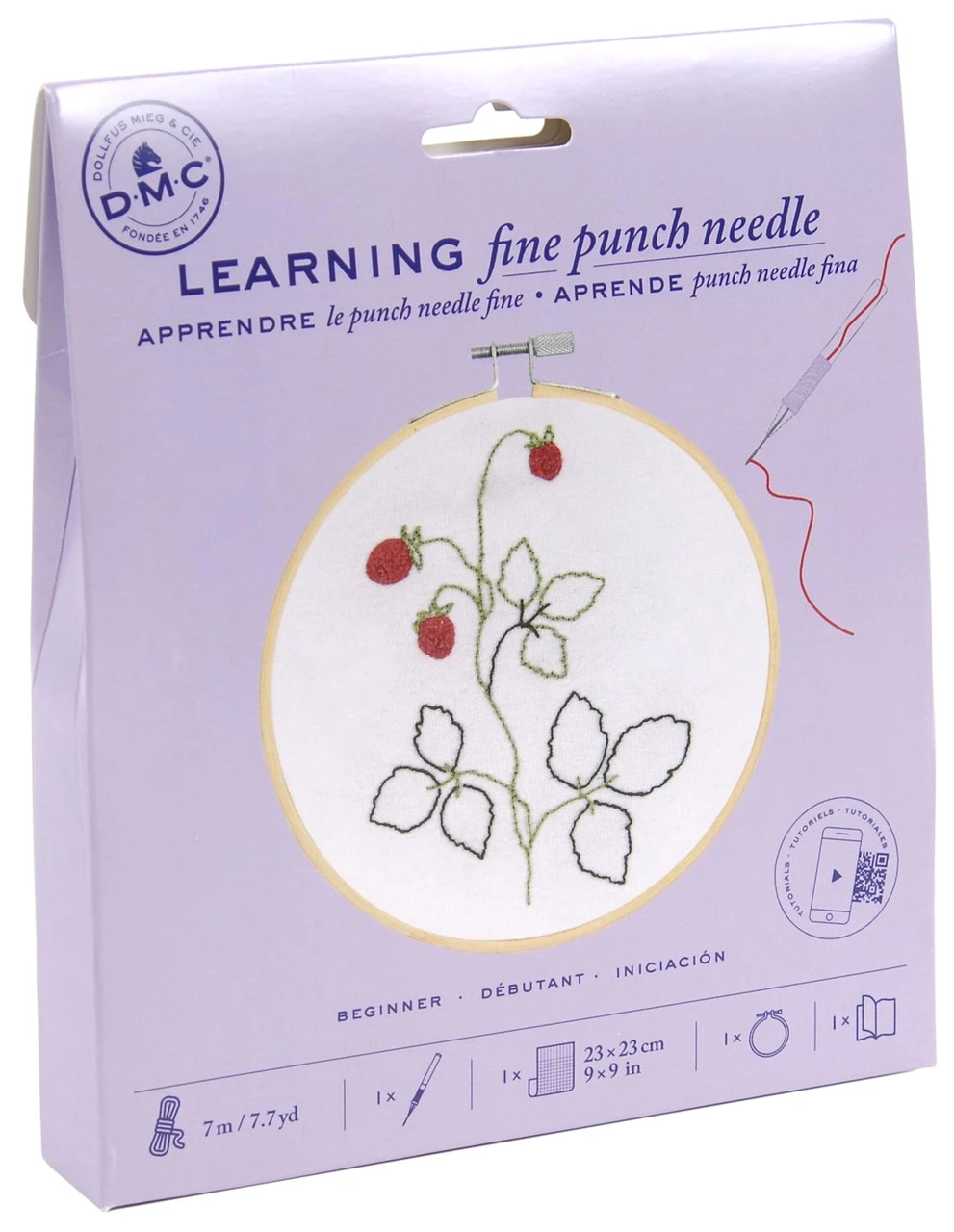 DMC Learning Fine Punch Needle Starter Kit (Strawberries)