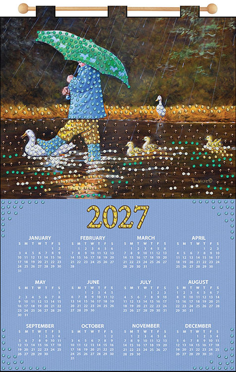 Design Works 2027 Jeweled Calendar Kit - Rain Days