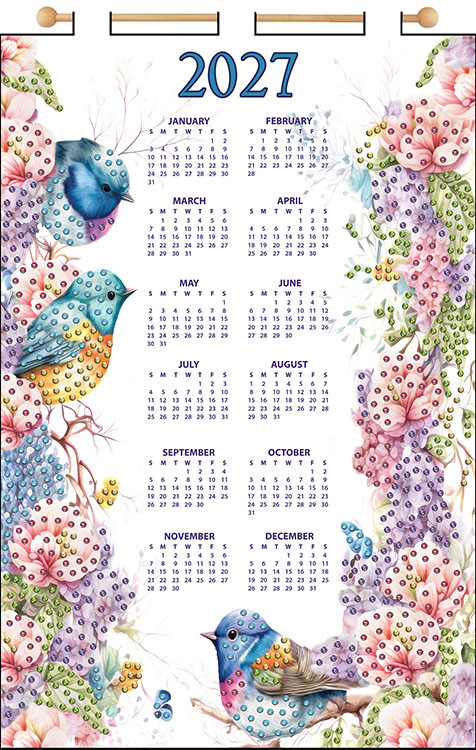 Design Works 2027 Jeweled Calendar Kit - Robins