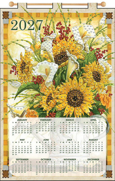Design Works 2027 Jeweled Calendar Kit - Sunflowers