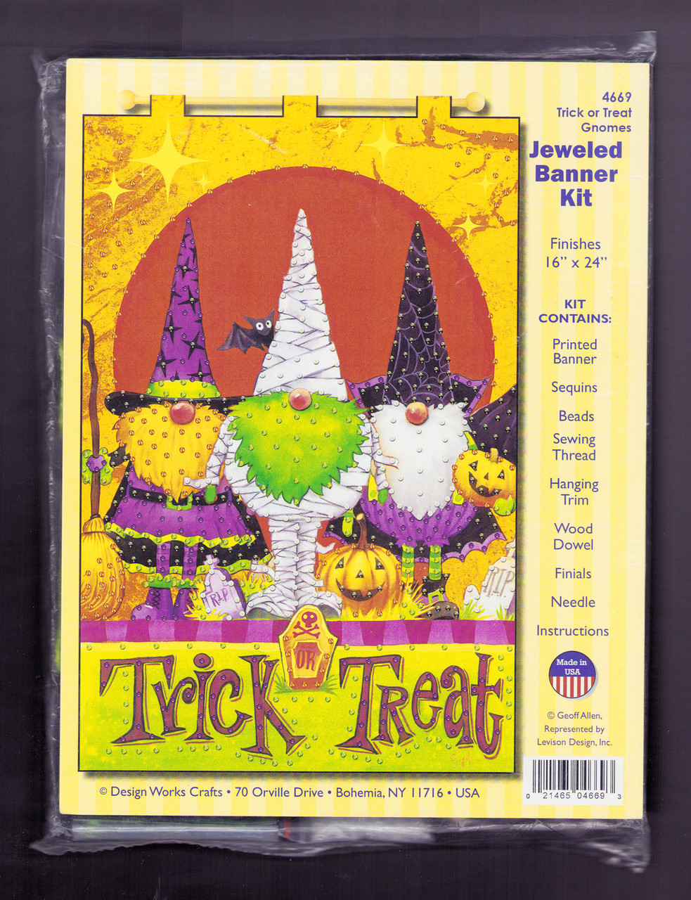 Design Works - Trick or Treat Gnomes Jeweled Banner Kit