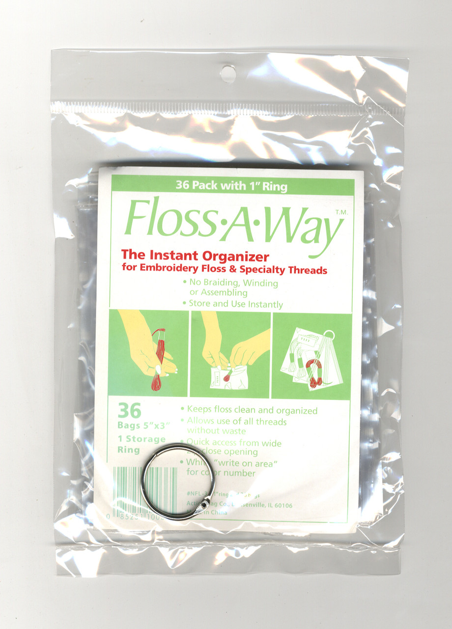 Floss-A-Way - 36 Bag Pack with 1 inch Ring