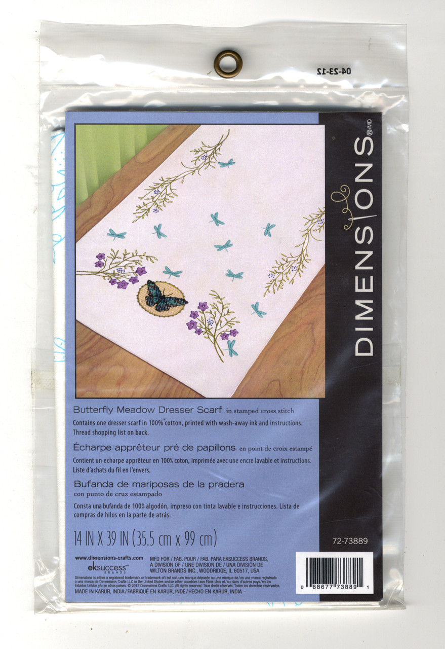 Dimensions - Butterfly Meadow Dresser Scarf - CrossStitchWorld