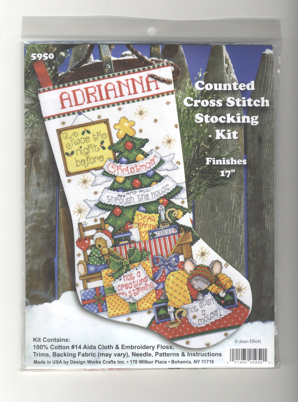 Design Works Counted Cross Stitch Stocking Kit 17 Long Light The Night (14 Count)