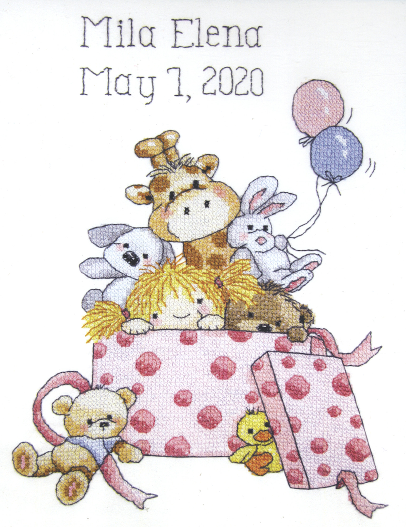 Janlynn Toy Box Girl Birth Announcement CrossStitchWorld