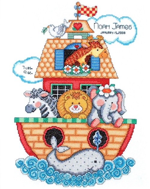 Design Works - Noah's Ark Sampler Birth Record