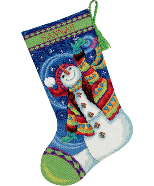 Dimensions - Happy Snowman Stocking