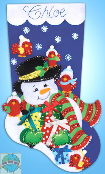Design Works - Snowman and Cardinals Stocking Design Works - Snowman and Cardinals Stocking