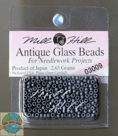 Mill Hill Antique Glass Beads 2.63g Charcoal #03009