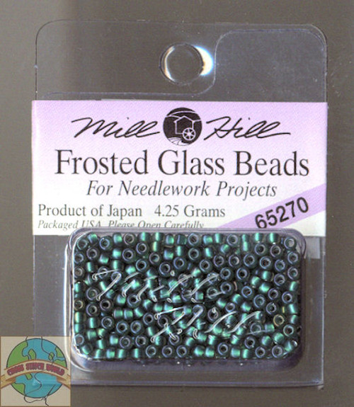 Mill Hill Frosted Glass Seed Beads 4.25 Bottle Green #65270